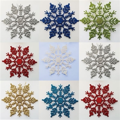 Snowflake Christmas Tree Decorations Pack Of 6