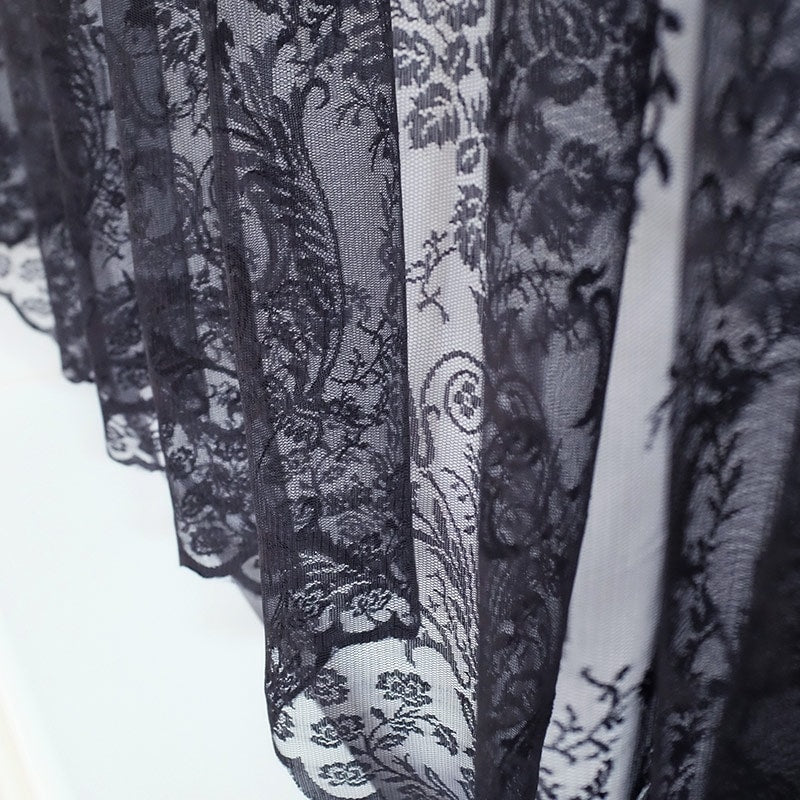 Victoria Lace Curtain in Black. Net and voile curtains